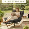Fauteuil à bascule en velours côtelé (gris) avec dossier Voir les images du produit 6