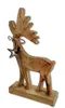 Mango-Holz und Metall Figur Rentier braun mit silber Stern Produktbild-Vorschau 4