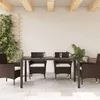 vidaXL Gartentisch mit Glasplatte Braun 150x90x75 cm Poly Produktbild-Vorschau 3