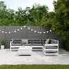 7-tlg. Garten-Lounge-Set mit Kissen Weiß Massivholz Kiefer Produktbild-Vorschau 3