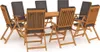 9-tlg. Garten-Essgruppe mit Kissen Massivholz Teak Grau Produktbild-Vorschau 1