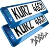 2 Kennzeichenhalter kurz 46 cm Blau Hochglanz lackiert für Produktbild-Vorschau 1
