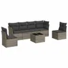 7-tlg. Garten-Sofagarnitur mit Kissen Grau Poly Rattan Produktbild-Vorschau 1