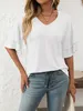 ASKSA Damen T-Shirt Rueschen aermel Bluse V-Ausschnitt Produktbild-Vorschau 5