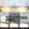 Kitchen counter with under-cabinet LED lights demonstrating different color temperatures and brightness levels. Produktbild-Vorschau