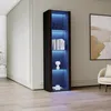 Černá, lesklá vitrína s LED osvětlením, rozměry 55 x 38 x Náhled obrázku produktu 2