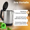 Clatronic Wasserkocher Edelstahl | 1,5 Liter | BPA frei | Produktbild-Vorschau 2