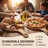 hausleben Pizzabrett 33 cm Bambus 4er Set – Rundes Produktbild-Vorschau 2