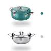 Two deep fryers, one teal and one stainless steel, are shown against a white background. Podgląd zdjęcia produktu