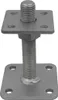 A metal post support with a threaded bolt and square base plates. Produktbild-Vorschau