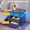 LVSOMT Moderner grauer LED Nachttisch mit integrierter Produktbild-Vorschau 12