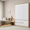 A bedroom scene with a bed and a large wardrobe. Anteprima dell’immagine prodotto