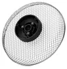 A close-up view of a round metal mesh basket with a black plastic hub in the center, attached with screws. Produktbild-Vorschau
