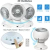 Collage showing multiple views and features of a white electric fan. Anteprima dell’immagine prodotto