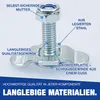 10 x Schraubfitting für Airline-Schiene M8x25 Produktbild-Vorschau 2