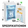 Bomann Kühlschrank mit Gefrierfach | 109L | 2 Ablagen | mit Produktbild-Vorschau 6