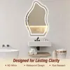 Miroir de salle de bain LED asymétrique avec éclairage, Voir les images du produit 4