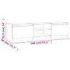 vidaXL TV-Schrank Räuchereiche 140x40x35,5 cm Holzwerkstoff Produktbild-Vorschau 8