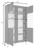 AX LIVING Vitrinen Schrank Rorene 105 cm Blau Gold Modern Produktbild-Vorschau 7