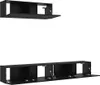 vidaXL TV-kast set, 3 stuks, zwart, eikenlook, houtvezel Productafbeelding-voorbeeld 5