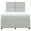 Boxspringbett mit Matratze Hellgrau 140x190 cm Samt Produktbild-Vorschau 4