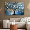MuchoWow® - Leinwandbilder - Baum - Blau - Gold - Abstrakt, Produktbild-Vorschau 5