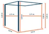 PRIMEYARD Pergola addossata 3x3 m montanti in alluminio con Anteprima dell’immagine prodotto 2