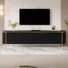 TV-meubel, 6 deuren, ribbeldesign, afgeronde hoeken, MDF, Productafbeelding-voorbeeld 2
