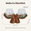 Doppel Windlicht Holzhand aus Suarholz mit 2 Glasgefäßen Produktbild-Vorschau 2