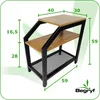 Stolik pomocniczy z półkami mały stolik nocny z metalową Podgląd zdjęcia produktu 3