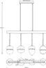 Hängeleuchte, Glasschirm, Holzoptik, braun, H 130 cm Produktbild-Vorschau 15