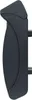 A side view of a dark gray plastic mailbox. Voir les images du produit