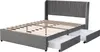 MODFU Polsterbett 140x200 Samt,Doppelbett Jugendbett mit 2 Produktbild-Vorschau 10
