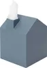 A blue tissue box shaped like a house with a chimney. Anteprima dell’immagine prodotto