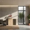 Sideboard - 102x85 cm - Artisan Eiche - Lamellen Optik - Produktbild-Vorschau 2