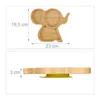Relaxdays Baby Teller mit Saugnapf, Bambus, Elefant, Produktbild-Vorschau 4