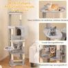 COSTWAY Arbre à chat en bois 176cm, Grand arbre à chat, Voir les images du produit 4