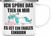 Trendation - Lustige Einhorn Sprüche Emaille Tasse Produktbild-Vorschau 1
