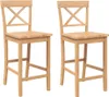 Two wooden bar stools are shown against a white background. Anteprima dell’immagine prodotto