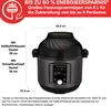 A multi-cooker with its lid on, displaying dimensions and marketing text. Produktbild-Vorschau