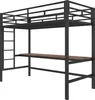 OKWISH Lit Mezzanine 90x200 cm - Lit Ado en Métal avec Voir les images du produit 6