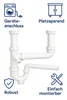 Siphon für Doppelspüle – mit Geräteanschluss, 2x 120 mm Produktbild-Vorschau 4