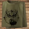 HUNT G-61 T-shirt Jäger Herren Baumwolle - Grün, Hirsch im Produktbild-Vorschau 2