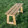 Drewniana ławka parkowa KADAX bez oparcia 119 cm, solidna Podgląd zdjęcia produktu 5