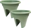 Balkongeländertopf Mediterran 2-fach - Ø 30 cm - Altgrün - Produktbild-Vorschau 1
