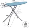 An ironing board with dimensions labeled. Voir les images du produit