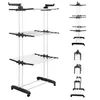 A three-tiered drying rack with multiple bars for hanging clothes, shown against a white background. A smaller inset image shows the rack in various folded states. Produktbild-Vorschau