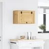 A wooden cabinet mounted on a white wall above a small table. Anteprima dell’immagine prodotto