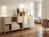 BELIANI Sideboard Beige Stahl Halbhoch Schmal mit Goldenen Produktbild-Vorschau 4