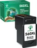 A product shot of a black ink cartridge and its green packaging. Produktbild-Vorschau